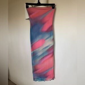 Elegant Pink and Blue Women's Skirt